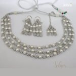American Diamond and Pearls Necklace - Image 2