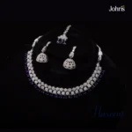 CZ Silver Necklace Set - Image 3