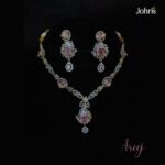 AD Zircon Necklace Pink