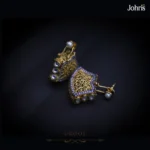 Filigree CZ Gold Earrings - Image 3