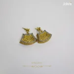 Filigree CZ Gold Earrings - Image 4