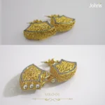 Filigree CZ Gold Earrings - Image 2