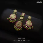 Thappa Kundan Earrings and Teeka - Image 3
