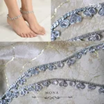 Kundan Silver Anklets Pair - Image 3