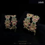 Gold Plated Navratan Openable Bangles - Image 3