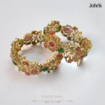 Gold Plated Navratan Openable Bangles