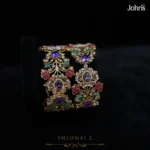 Gold Plated Navratan Openable Bangles